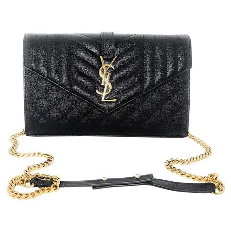 ysl metallic envelope flap chain wallet|ysl wallet on chain sale.